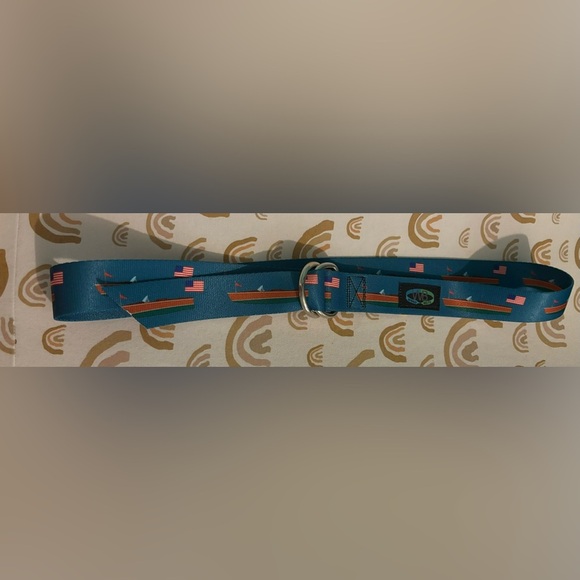 Wingo Mens Newport Belt D Ring 48" Strap Flag Chris craft Boat Nautical The Cape - Picture 1 of 5